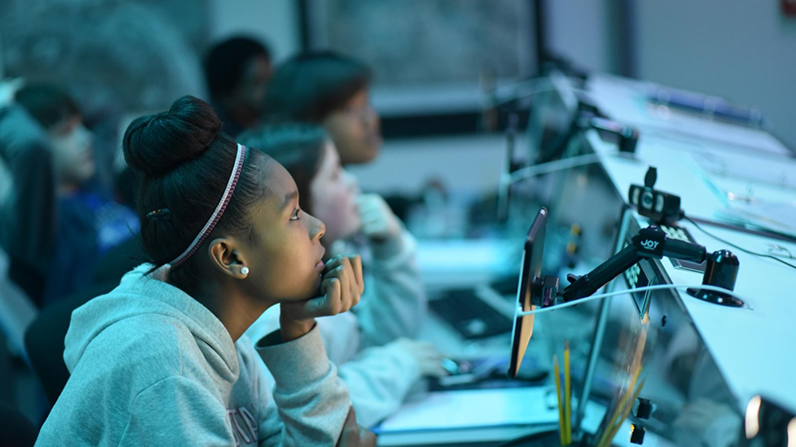 Kids in front of new equiptment